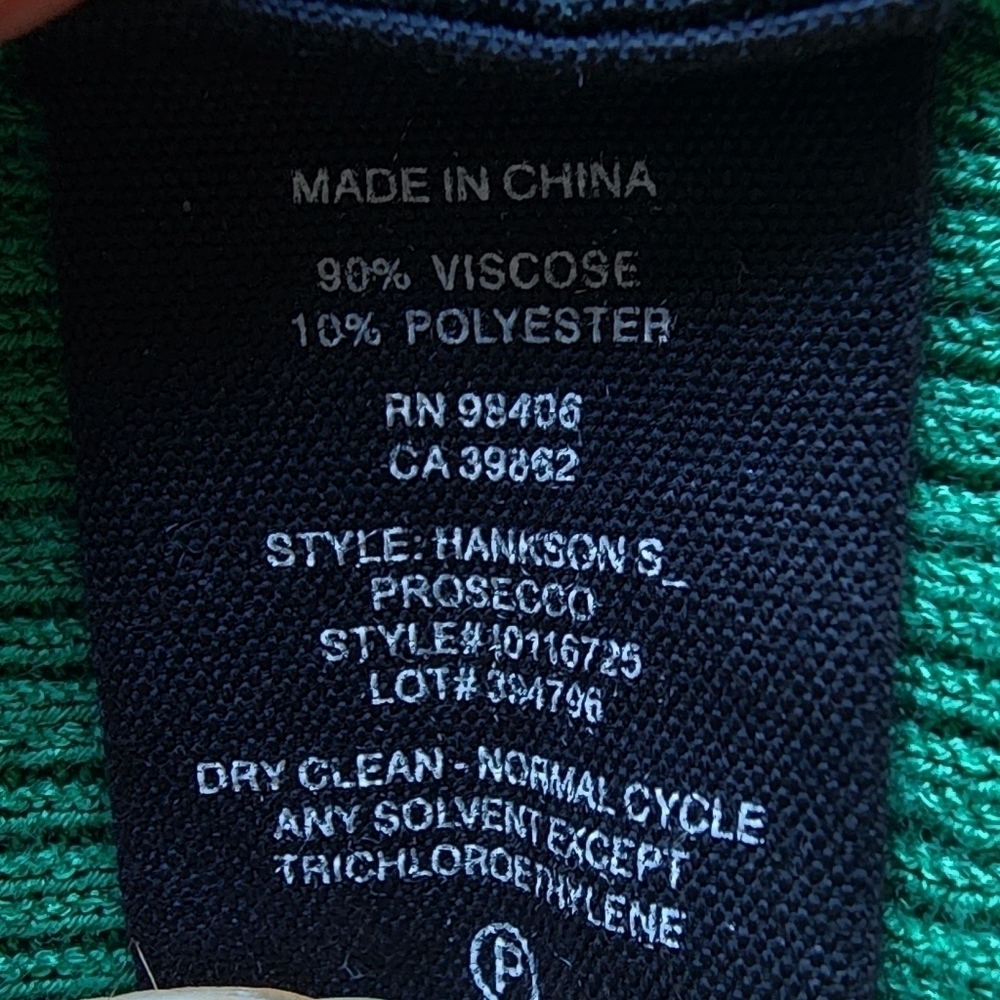 Theory Ribbed Emerald Long Sleeve Crew Neck Pullover Lightweight Sweater - Large - Picture 5 of 6